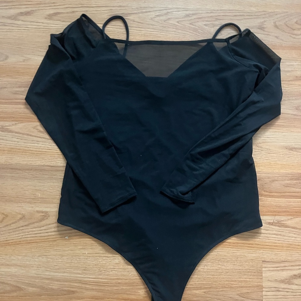 Abercrombie & Fitch Black Long Sleeve Bodysuit